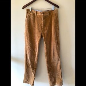 Gold corduroy pants by Ralph Lauren.